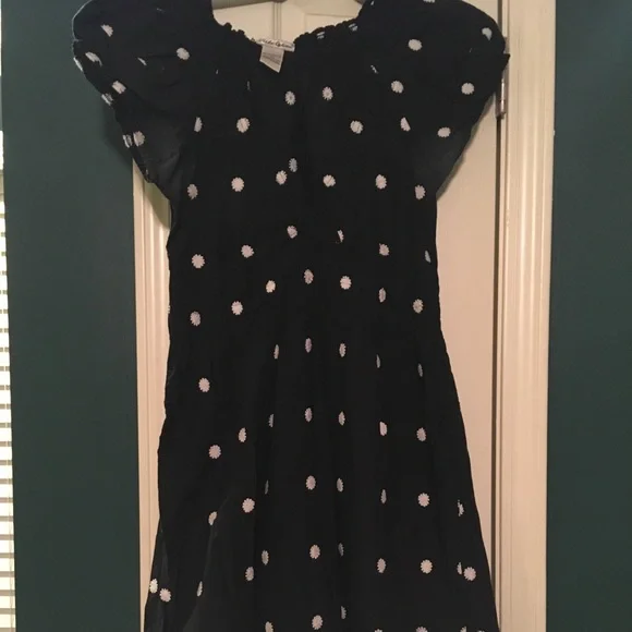 COPY - Black Dress with Embroidered Flowers - Picture 2 of 5